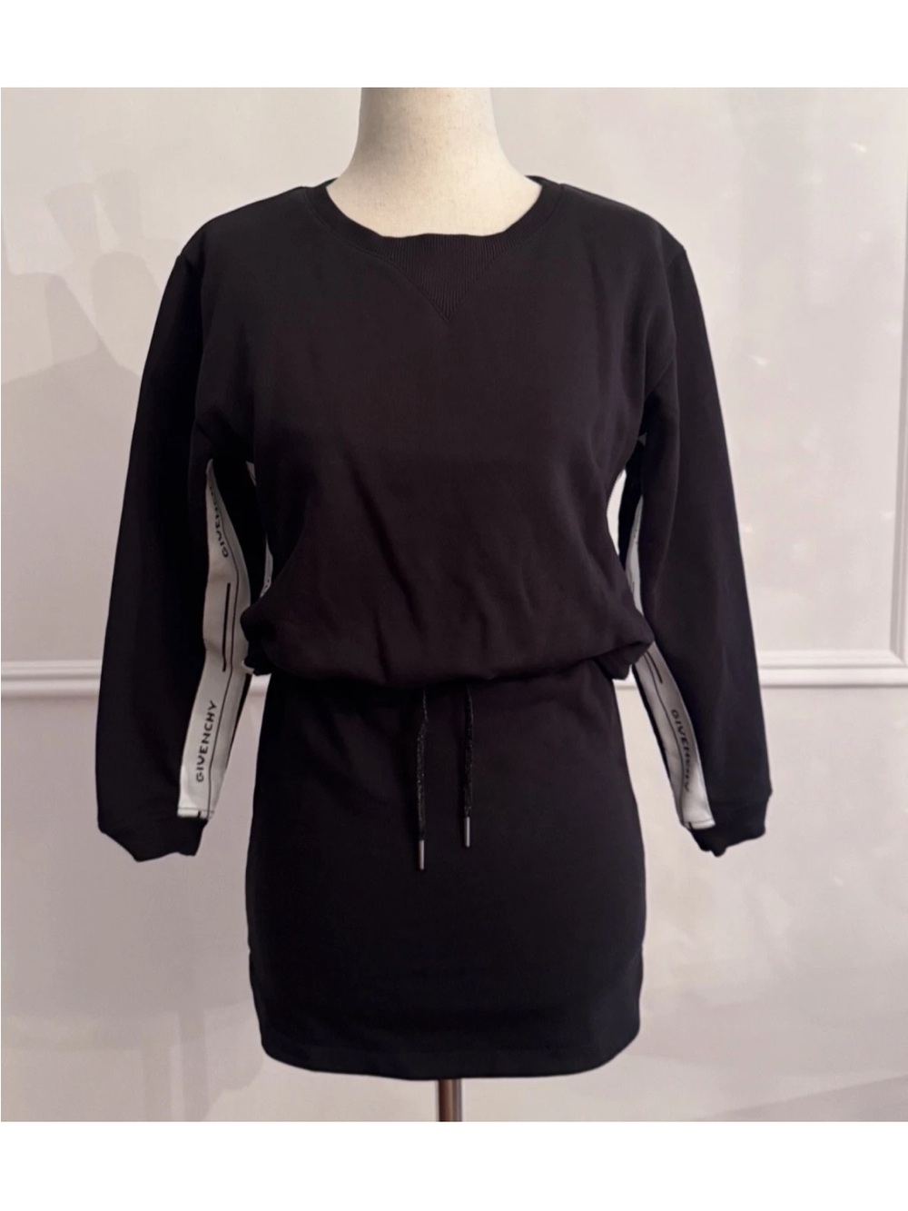Givenchy Kids Logo Tape Sweatshirt Dress Black Size 10 Girls Luxury